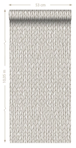 Tapetenrolle mit Strickmuster, 53 cm breit und 10,05 m lang