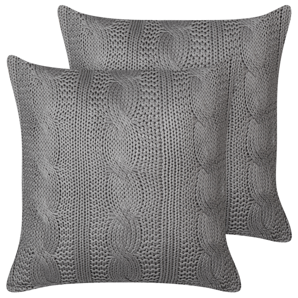 Dekokissen 2er Set CONSTYLIS Baumwolle 45 x 45 cm Dunkelgrau Ohne Muster