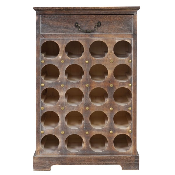 Weinregal aus Holz mit Schublade und 20 Fächern