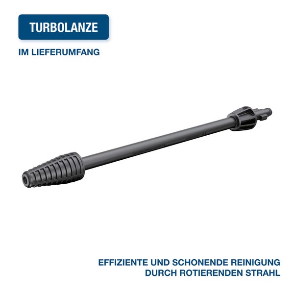 Turbolanze für Hochdruckreiniger zur effizienten Reinigung mit rotierendem Strahl.