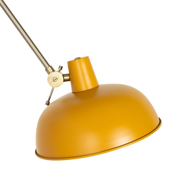 Gelbe Stehlampe Detailansicht des Lampenschirms