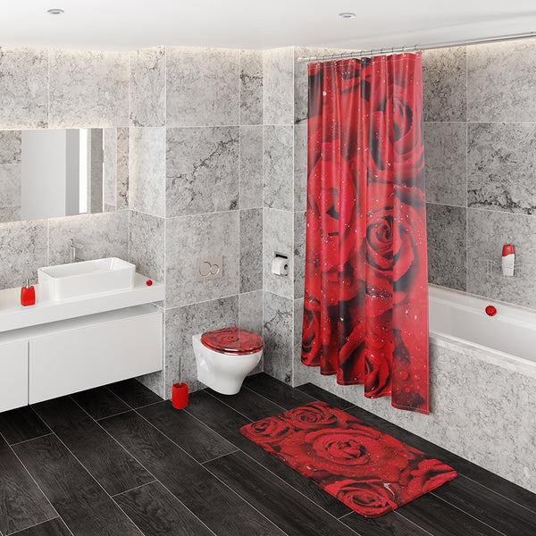 Seifenspender und WC Bürste Rosen