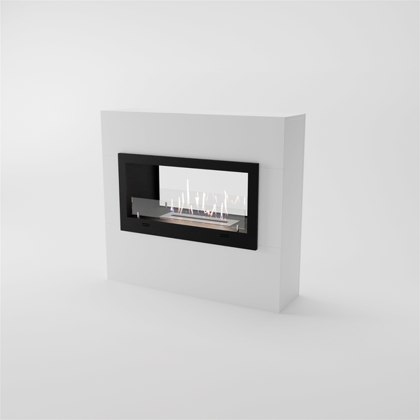 GLOW FIRE Ethanol Kamin 'Ulstein' | Ethanolofen in weiß mit 3 Std. Brenndauer und 2 KW Heizleistung | BxHxT: 110x100x30 cm