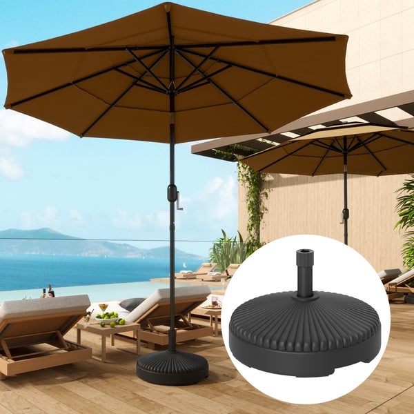 Outsunny Sonnenschirmständer bis 28 kg befüllbar Schirmständer, Rund Schirmhalter, Schirmgewicht, Ständer für Sonnenschirm Ø34/38 mm, für Balkon, Terasse, Garten, Schwarz