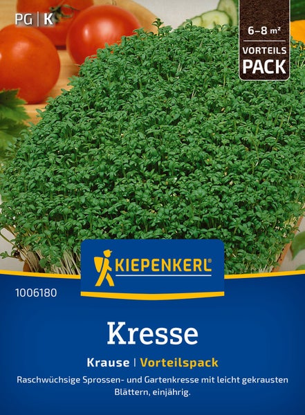 Kiepenkerl Kresse Samen Vorteilspackung für 6 bis 8 Quadratmeter Anbaufläche.