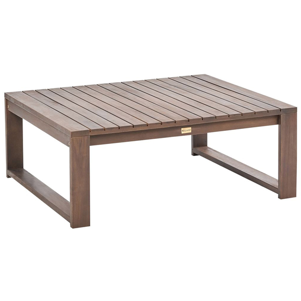 Outdoor Couchtisch TIMOR 90 cm 75 cm zertifiziertes Akazienholz Dunkelbraun