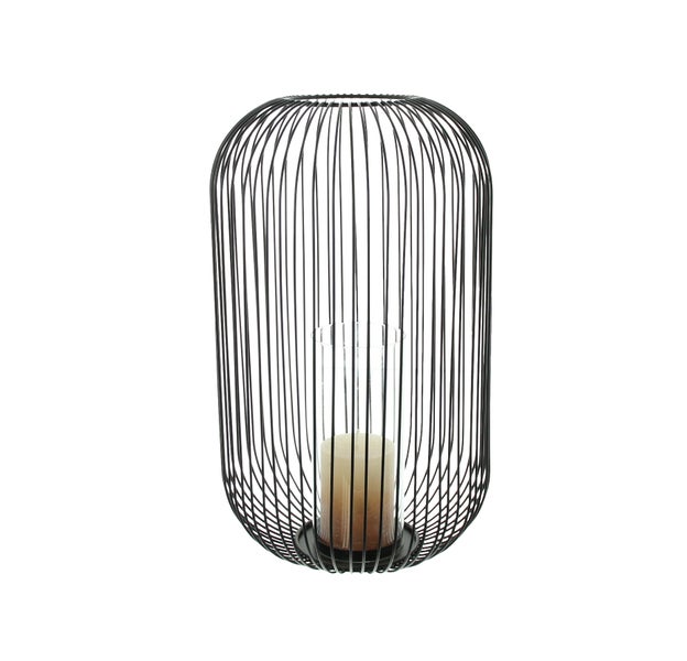 FRANK FLECHTWAREN | Windlicht Atmosfera, groß, 24 x 24 x 41 cm, METALL, GLAS