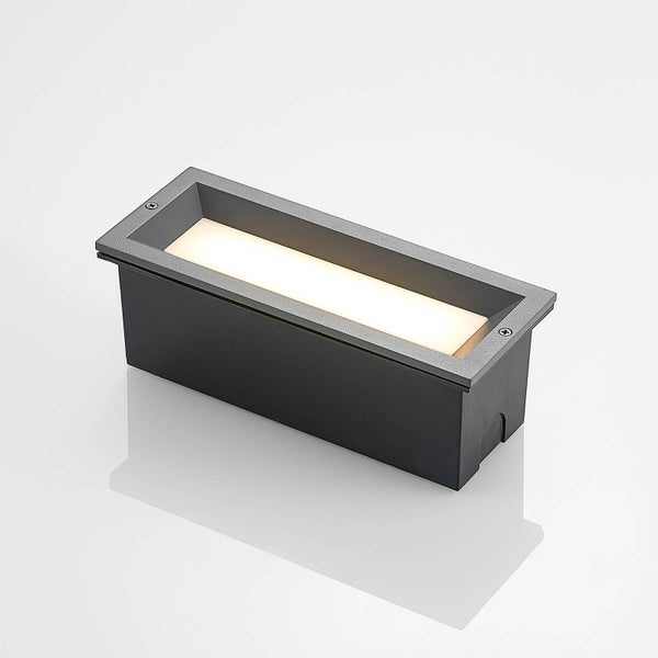 Lucande LED Wandleuchte außen Lachlain (Modern) in Alu aus Aluminium (1 flammig, ) - Wandeinbauleuchte für Außen Wandlampe Außenwand/Hauswand Haus Terrasse & Balkon