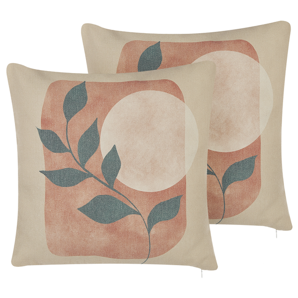 Dekokissen 2er Set CALLIOPSIS 45 x 45 cm Weiß Abstraktes Muster
