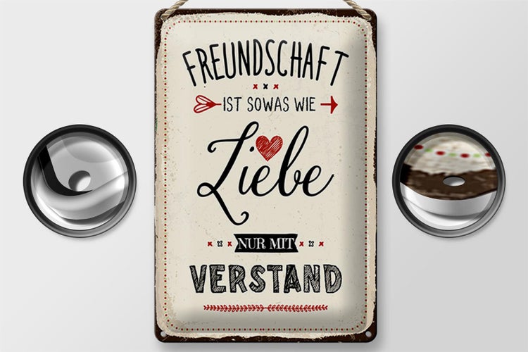 Blechschild Spruch 20x30cm Freundschaft ist sowas wie Liebe