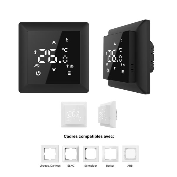 Digitaler Raumthermostat, kompatibel mit Liregus, Danfoss, ELKO, Schneider, Berker und ABB