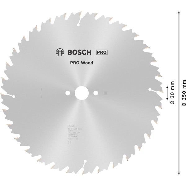 Bosch PRO Wood cordless Blatt für Kreissägen 350 x 3,5 x 30 mm - 2608640683