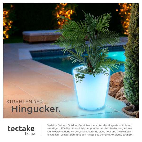 tectake Luminous Curve Cooler Leuchtzylinder Luminous Curve Cooler, LED, mit Fernbedienung 38 x 40 cm, inkl. Erdspieß weiß