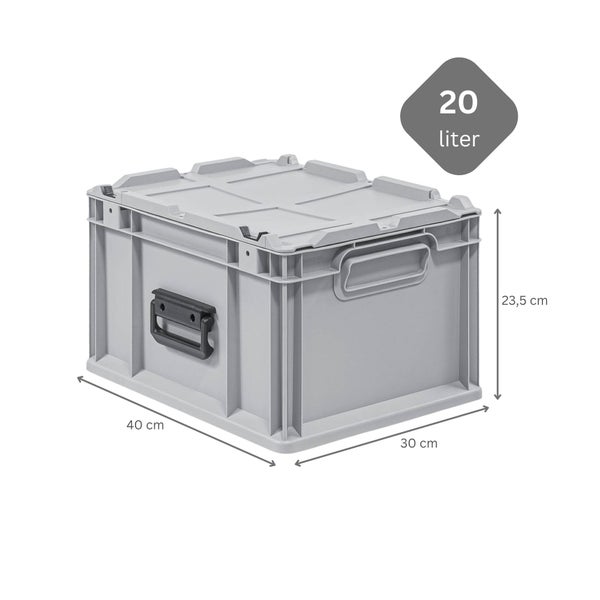 PROREGAL Eurobox NextGen Portable HxBxT 23,5 x 30 x 40 cm 20 Liter Eurobehälter Transportbox Transportbehälter Stapelbehälter