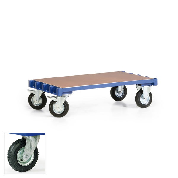 Transportwagen mit Holzplatte und Rädern