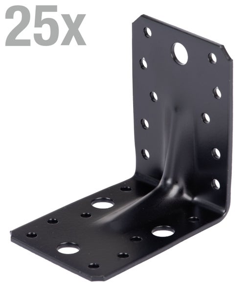 Set mit 25 Stück Metall Winkelverbinder mit Sicke für die Holzverbindung