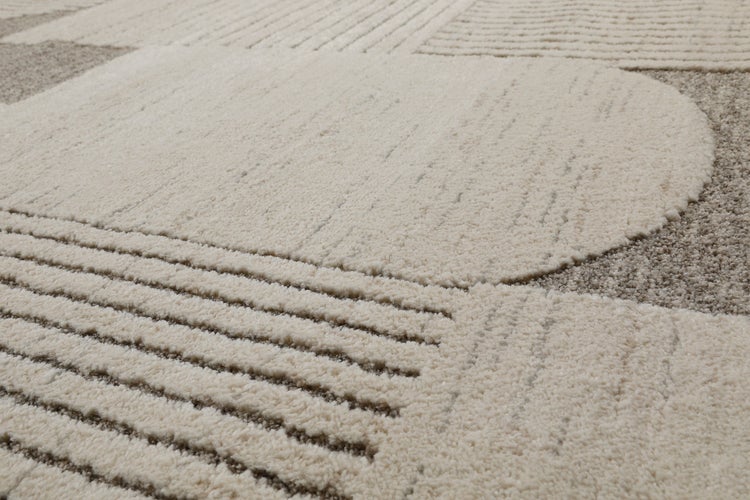Kurzflor Teppich Creme Beige Mats WECONhome 80x150 cm