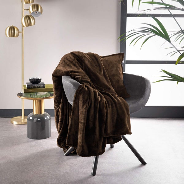 MARLEY - Wohndecke 150x200 cm - fleece - extra dick - Chocolate Martini - dunkelbraun