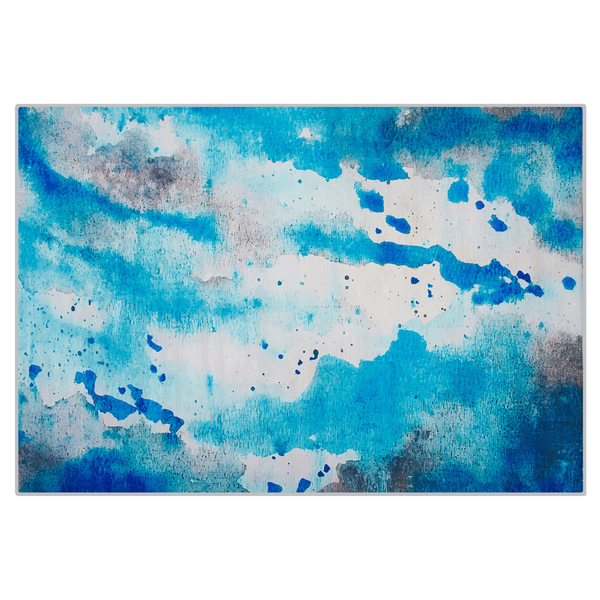 Teppich blau-grau 140 x 200 cm Flecken-Motiv Kurzflor BOZAT