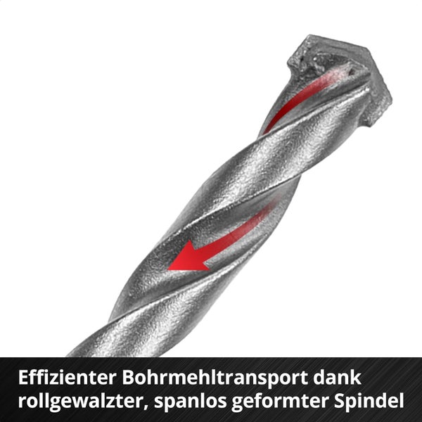Einhell S-CASE 10-tlg. Steinbohrer-Set (nach DIN 10083-2 aus Werkzeugstahl, E 6.3 Schaft, eingesetzte Hartmetallplatte, rollgewalzte Spindel inkl. Aufbewahrungsbox)