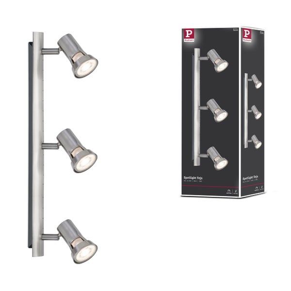 Paulmann Teja Spotlight mit drei Leuchten und Produktverpackung