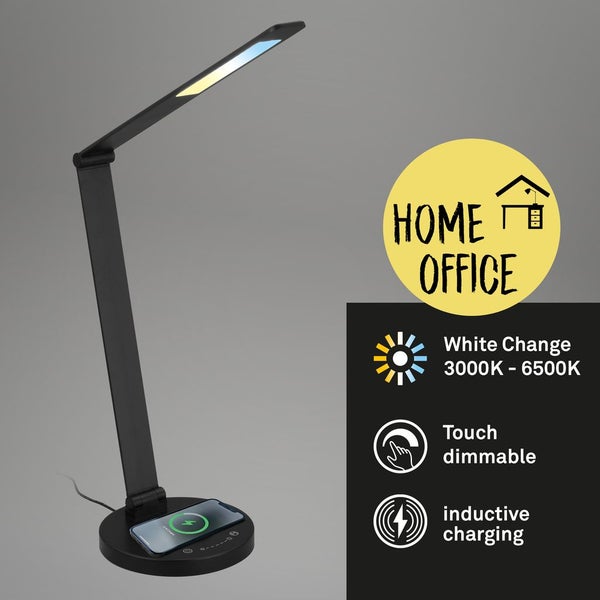 LED Schreibtischlampe Tischlampe Büro Induktive Ladefläche Dimmbar Touch CCT
