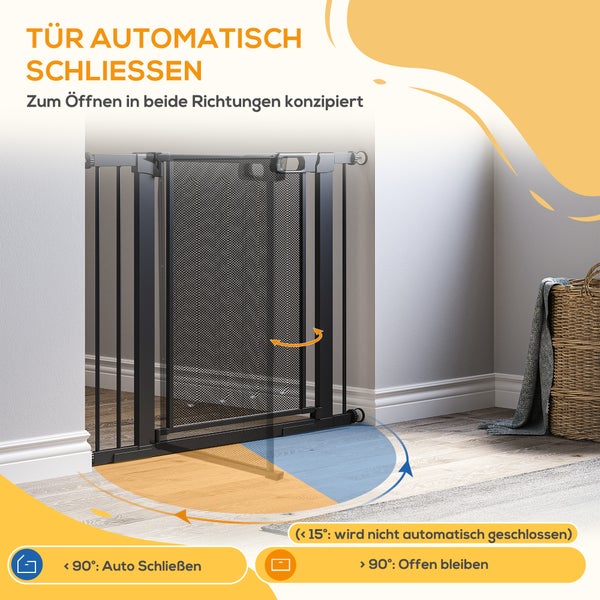PawHut Türschutzgitter, 75-103L x 2B x 76H cm, Stahl, ABS, Schwarz