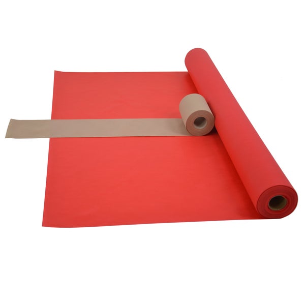 Sensalux Kombi-Set 1 Tischdeckenrolle 1m x 25m rot + Tischläufer 15cm beige