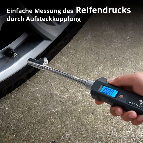 STAHLWERK Digitales Reifendruckmessgerät mit LCD-Display