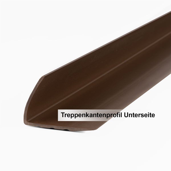 FLOORDIREKT Stufenkantenprofil Toronto - Treppenkantenprofil - Braun - 4 x 2,5 x 100 cm