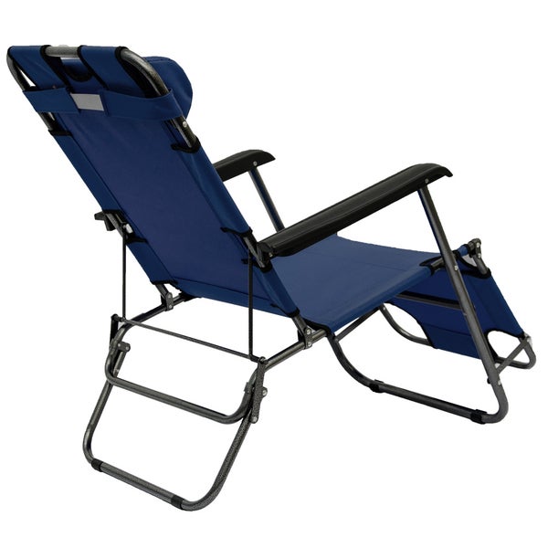 Campingstuhl Liegestuhl Freizeitliege Sonnenliege Strandliege Campingliege Klappliege Liege 153cm | Dunkelblau