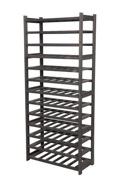 PROREGAL Weinregal SPREEWALD HxBxT 163x70x33cm 78 Flaschen auf 13 Ebenen Massives Kiefernholz Grau geölt