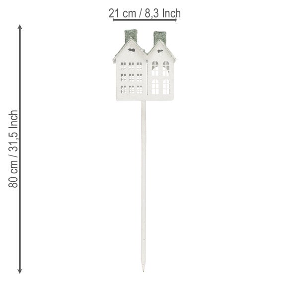 Dekostecker Haus aus Metall, circa 80 cm hoch