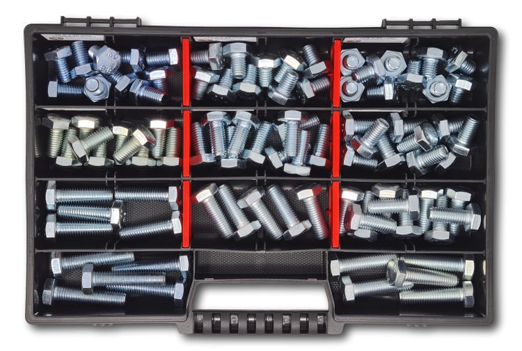 Sechskantschrauben Sortiment M10 // 12mm-45mm  90 tlg. Schraubenbox DIN 933 Vollgewindeschrauben Maschinenschrauben Gewindeschrauben Sechskantschrauben