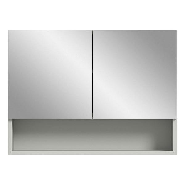 Copa Spiegelschrank Bad 2 Türen 1 Fach 1 Regal hellgrau, Spiegel. 74 X 17 X 55 cm