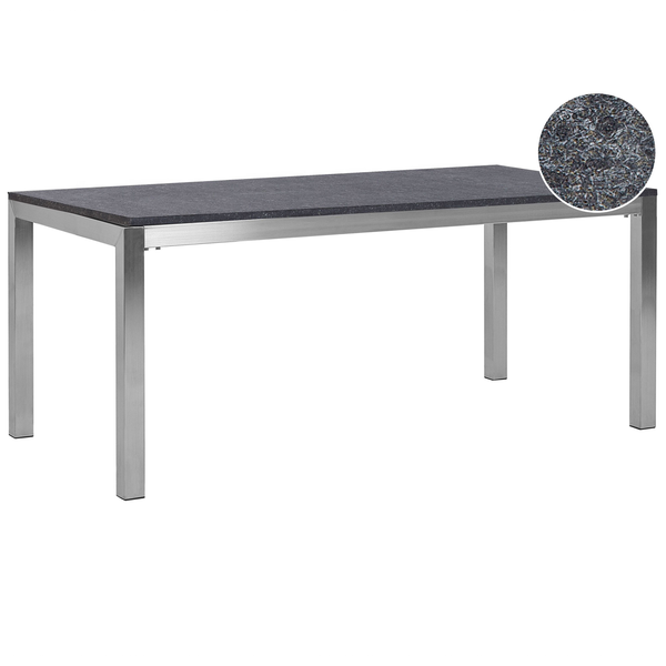 Gartentisch GROSSETO 180 cm 90 cm geflammter Granit Graphitgrau