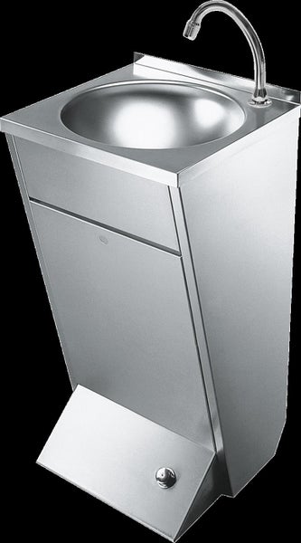 Edelstahl Waschbecken mit Kniebedienung für Gewerbe und Gastronomie