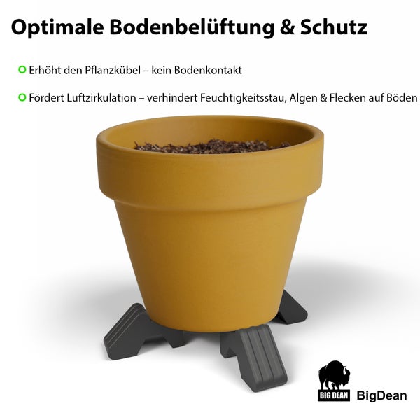 Blumentopf mit Abstandshalter für Bodenbelüftung
