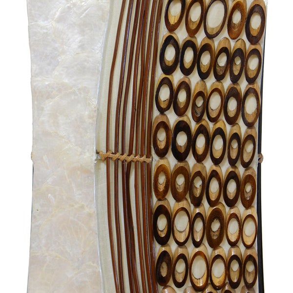 FRANK FLECHTWAREN | Stehlampe Bali, BAMBUS, MUSCHELN, ca. 29 x 15 x 99 cm, Zuleitung 170 cm inkl. An-/Aus-Schalter, geeignet für Leuchtmittel der Energiek