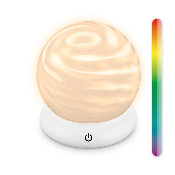 Briloner LED Tischlampe Kabellos Ø15x16,5cm Rund 40lm 2700K Warmweiß RGB Dimmbar Weiß