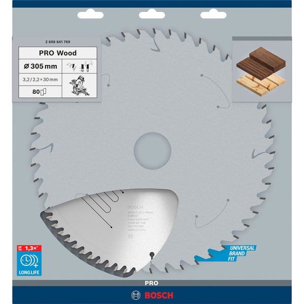 Bosch PRO Wood Kreissägeblatt 305 x 3,2 x 30 mm - 2608641769