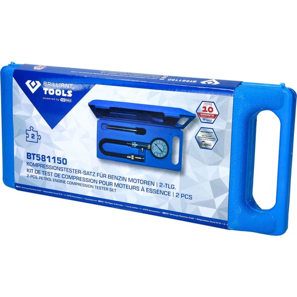 BRILLIANT TOOLS Kompressionstester-Satz für Benzin Motoren 2tlg. - BT581150