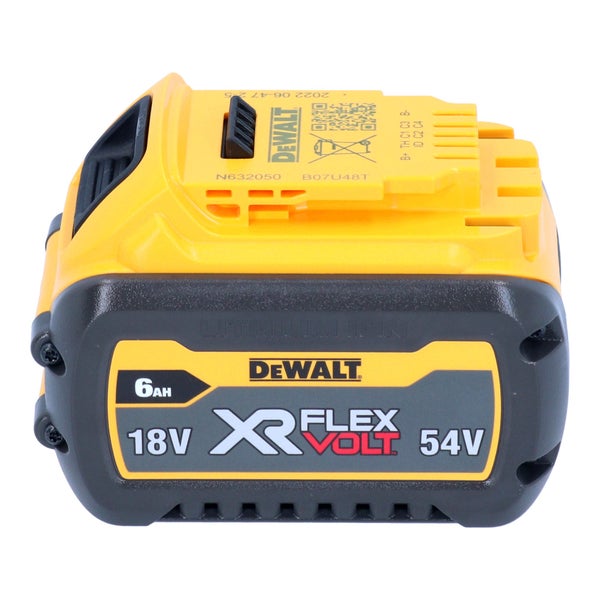 DeWALT XR Flexvolt Lithium-Ionen Akku mit 18 Volt und 54 Volt sowie einer Kapazität von 6 Amperestunden.