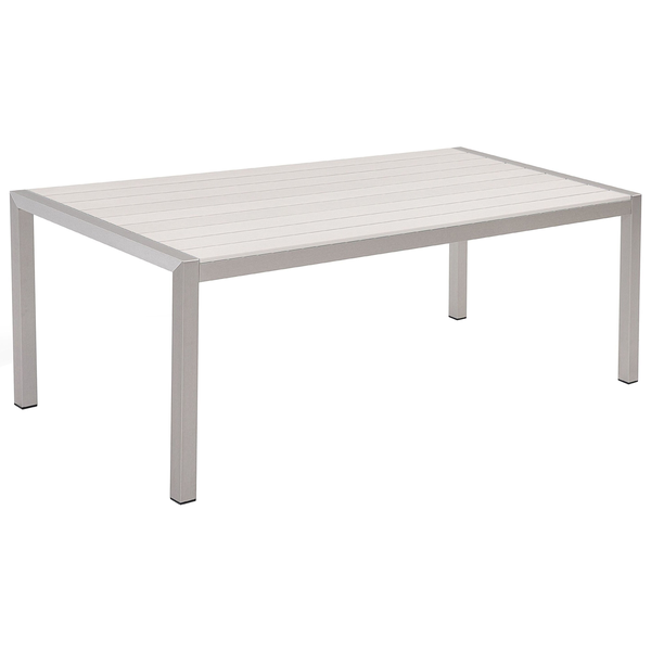 Gartentisch VERNIO 180 cm 90 cm Metall Weiß