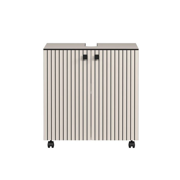 Waschbeckenunterschrank mit zwei Türen und Rollen