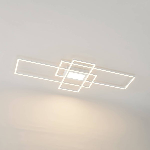 Lindby LED Deckenleuchte Caitilin dimmbar mit Leselampe (Modern) in Weiß aus Metall (1 flammig, ) - Lampe Deckenlampe Wohnzimmerleuchte