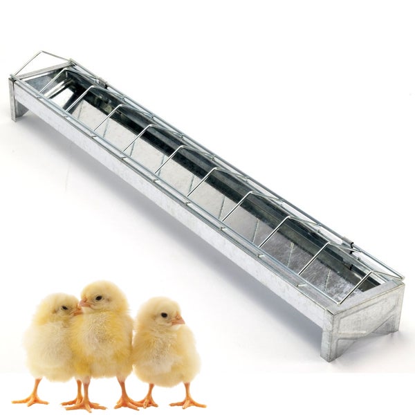Futtertrog Metall Küken verzinkt 50 cm Gitter