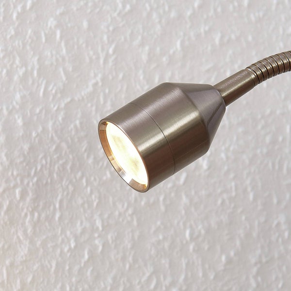 Lindby LED Klemmleuchte Djamila (Modern) in Alu aus Metall (1 flammig, ) - Tischlampe Tischleuchte Leselampe Nachttischlampe Arbeitszimmerleuchte
