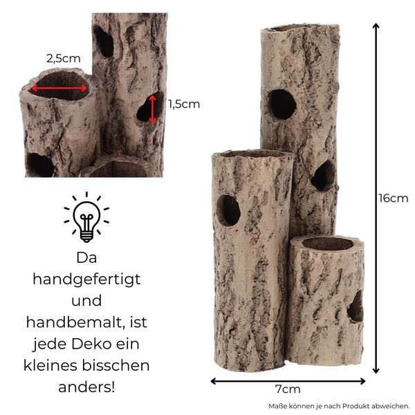 Aquariumdeko Garnelenstamm 3er Aquarium Deko Garnelen Garnelenhöhle Garnelenröhre Krebshöhle Welsröhre Ablaichröhre