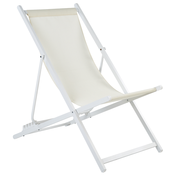 Klappbarer Liegestuhl LOCRI II Metall Hellbeige